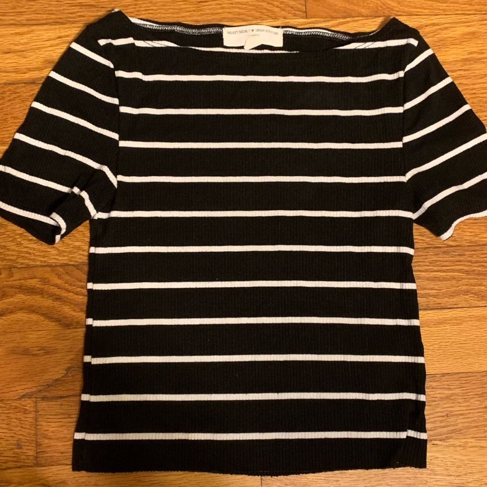 PROJECT SOCIAL T & Urban Outfitters Black/White Striped Top